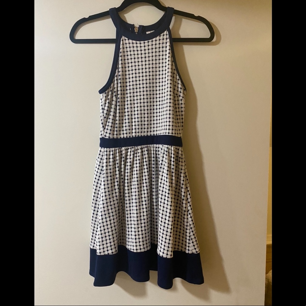 Navy and white dress